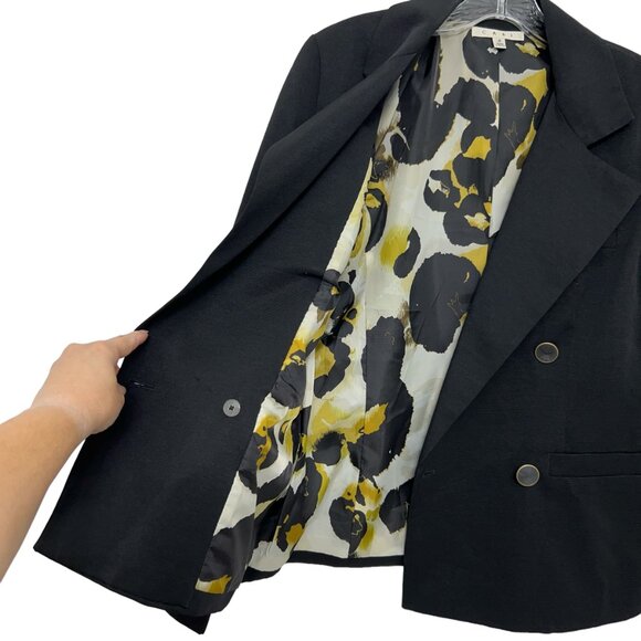 Cabi Luxe Tux leopard print lined double breasted women's jacket blazer size 4 - Picture 7 of 9